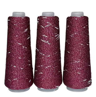 Пряжа Infinity Yarn VISCO KNOT №1144 марсала+срібло, пряжа з люрексом, для в'язання гачком и спицями 1144 фото