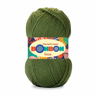 Пряжа Nako Bonbon Ince №98646 хакі (акрил) 100 г, 300 м 98646 фото