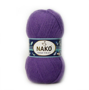 Пряжа Nako Mohair Delicate №187/6118 фиолетовый (полушерсть) 100 г, 500 м 187/6118 фото