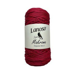 Пряжа Lanoso Macrame №356 малиновий, поліпропілен нитки для в'язання гачком 356 фото