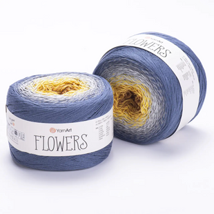 Пряжа YarnArt Flowers №316 - хлопок с акрилом, нитки секционной покраски для вязания спицами и крючком 316 фото