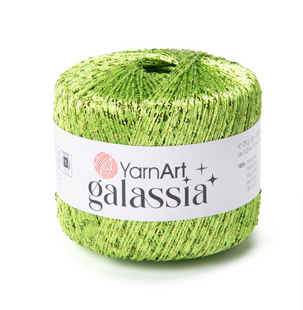 Пряжа YarnArt GALASSIA (Галасия) №5817 салатовый пайетка золото (Пряжа с пайеткой, для вязания) 5817 фото