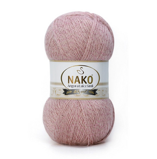 Пряжа Nako Angora Luks Simli №10275GK рожевий (вовна з мохером) 100 г, 550 м 10275GK фото