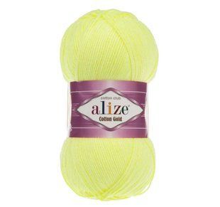 Пряжа Alize Cotton Gold (Котон Голд) №668 лимонний, бавовна, нитки для в'язання 668 фото