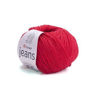 Пряжа YarnArt Jeans №90 червоний &mdash; напівбавовна нитки для в&rsquo;язання гачком і спицями 90 фото