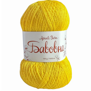 Пряжа Avanti Yarn Cotton (Коттон) №1018 жовтий, напівбавовна нитки для в'язання спицями і гачком 1018 фото