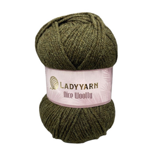 Пряжа Lady Yarn Nice Woolly №NW009 хакі (напіввовна) 100 г, 200 м NW009 фото