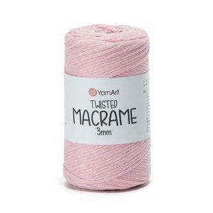 Пряжа Yarnart TWISTED MACRAME 3 мм №762 светло-розовый, нитки для вязания макраме 762 фото