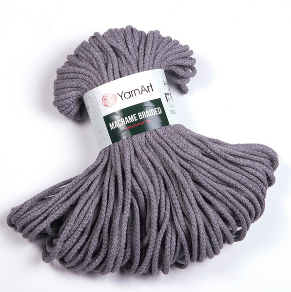Пряжа Yarnart Macrame Braided №774 сірий , макраме для ручного в'язання спицями та гачком 774 фото Пряжа Yarnart Macrame Braided №774 сірий , макраме для ручного в'язання спицями та гачком 774 фото