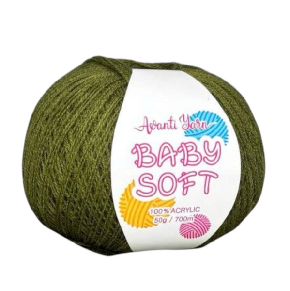 Пряжа Avanti Yarn Baby Soft №G037 спелая оливка (акрил) 50 г, 700 м G037 фото Пряжа Avanti Yarn Baby Soft №G037 спелая оливка (акрил) 50 г, 700 м G037 фото