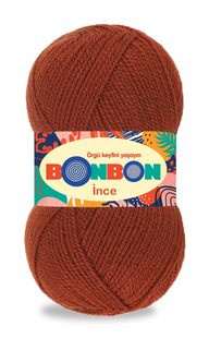 Пряжа Nako Bonbon Ince №98322 теракотовий (акрил) 100 г, 300 м 98322 фото