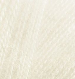 Пряжа Alize Angora Real 40 (Ангора Реал 40) №01 кремовый, полушерсть, нитки для вязания 01 фото