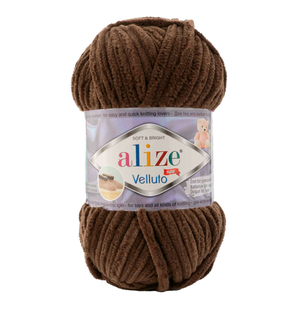 Пряжа Alize Velluto (Веллуто) №493 коричневий, плюшева, нитки для в&rsquo;язання 493 фото