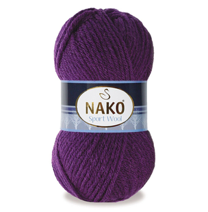 Пряжа Nako Sport Wool №3260 фиолетовый (шерсть с акрилом) 100 г, 120 м 3260 фото