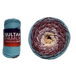 Пряжа Sultan Pamuk Makrome Batik №207 блакитний (макраме) 250 г 225 м 207 фото