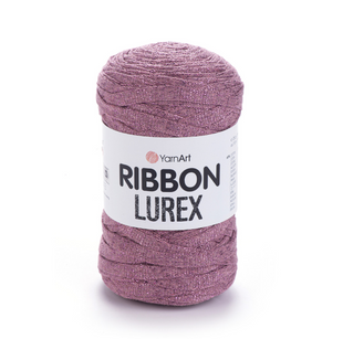 Пряжа YarnArt Ribbon Lurex №743 рожевий, з люрексом для в'язання спицями та гачком 743 фото