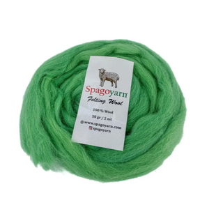 Вовна для валяння Spagoyarn FELT WOOL (Фелт Вул) № 87011 зелений (Пряжа 100% вовна, нитки для фелтингу) 87011 фото