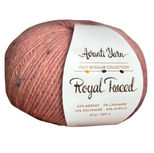 Пряжа Avanti Yarn ROYAL TWEED №607 світло-рожевий, пряжа твідова з кашемиром, нитки для в'язання гачком и спицями 607 фото