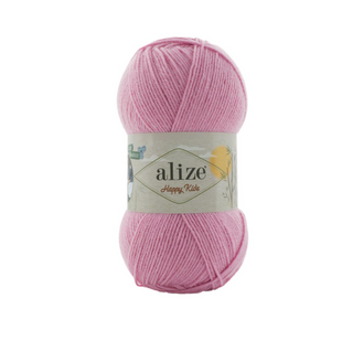 Пряжа Alize HAPPY KIDS №726 рожевий, пряжа вовна з бамбуком, для ручного в'язання спицями та гачком 726 фото