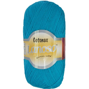Пряжа Lanoso COTONAX №916 бірюзовий пряжа бавовни з акрилом, для ручного в'язання спицями та гачком 916 фото