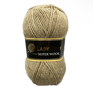 Пряжа Lady Yarn Super Wool №NW005 беж (напіввовна) 100 г, 260 м NW005 фото