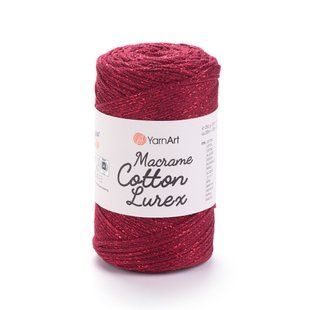 Пряжа Yarnart Macrame Cotton Lurex №739 бордо, нитки для в'язання макраме 739 фото