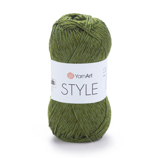 Пряжа Yarnart Style №679 хакі, бавовна з віскозою нитки для в'язання спицями та гачком спицями та гачком 679 фото