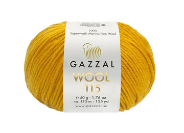 Пряжа Gazzal Wool 115 (вовна супервош меринос) 50 г, 115 м