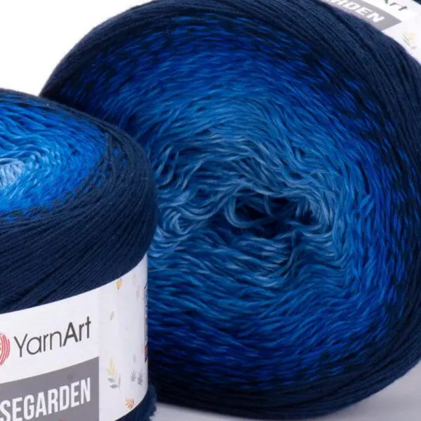 Пряжа YarnArt Rosegarden №325, бавовна, секційне фарбування нитки для в'язання спицями та гачком 325 фото