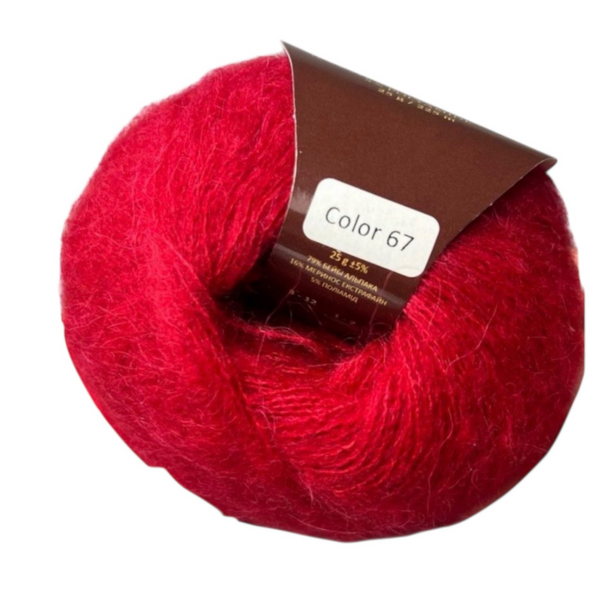 Пряжа AVANTI YARN BABY ALPACA №67 червоний, пряжа напіввовняна, для в'язання гачком и спицями 67 фото