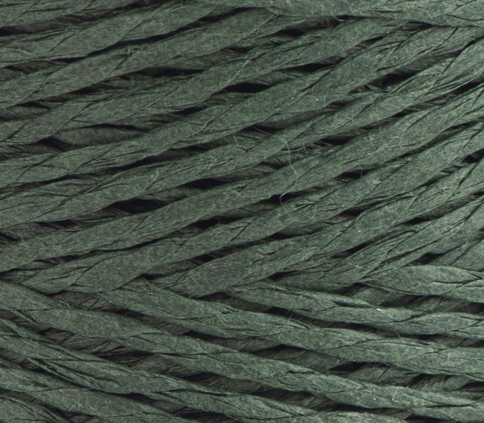 Рафія YarnArt Papiro Twisted №1312 темно-зелений, целюлоза, нитки для в&rsquo;язання сумок, шляп і декору 1312 фото