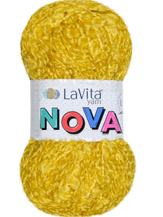 Пряжа LaVita NOVA №2015 жовтий, пряжа буклє, нитки для в'язання 2015 фото
