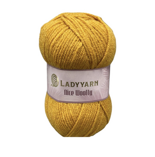 Пряжа Lady Yarn Nice Woolly №NW012 гірчичний (напіввовна) 100 г, 200 м NW012 фото