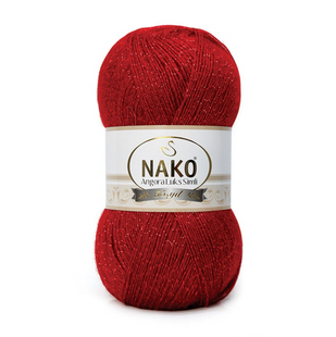 Пряжа Nako Angora Luks Simli №1175K червоний (вовна з мохером) 100 г, 550 м 1175K фото