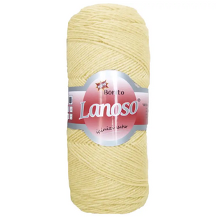 Пряжа Lanoso Bonito (Бонито) №999 крем, полушерстяная нитки для вязания спицами и крючком 999 фото