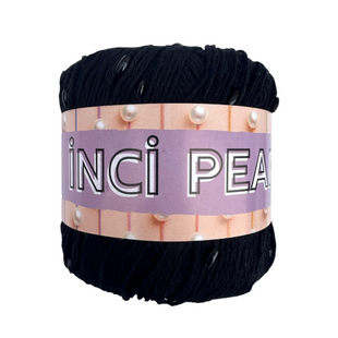 Пряжа Sultan INCI PEARL (Інсі Перл) №3101 чорний, пряжа бавовна з намистинами, нитки для в'язання гачком и спицями 3101 фото