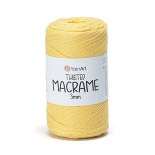 Пряжа Yarnart TWISTED MACRAME 3 мм №764 желтый, нитки для вязания макраме 764 фото