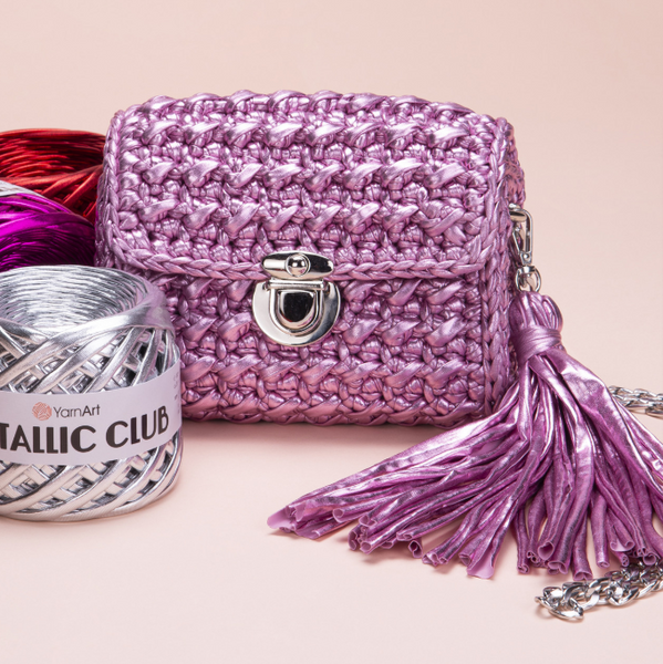 Пряжа Yarnart Metallic Club №88105 золотий, трикотажна пряжа, для ручного в'язання спицями та гачком 8105 фото