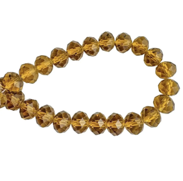 Стеклянные бусины для рукоделия (гранни) янтарный, 8 мм 1962-021 фото