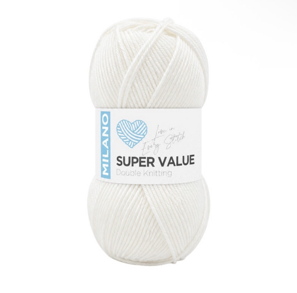 Пряжа Milano Super Value №1050 білий (акрил) 100 г, 300 м 1050 фото Пряжа Milano Super Value №1050 білий (акрил) 100 г, 300 м 1050 фото