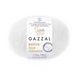 Пряжа Gazzal Super Kid Mohair № 64439 білосніжний колір, 237м/25гр, 47% супер кідмохер, для ручного в'язання спицями та гачком 64439 фото 1
