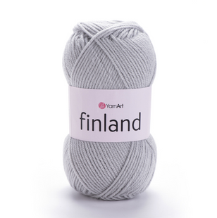 Пряжа Yarnart Finland №855 светло-серый - акрил детская, для ручной вязки спицами и крючком 855 фото