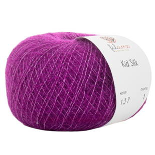 Пряжа Filamo Kid Silk 25 (Кід Сілк 25) №137 сливовий, мохер з шовком нитки для в'язання спицями і гачком 137 фото