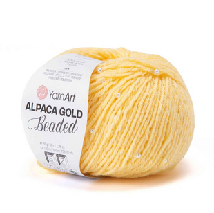 Пряжа YarnArt Alpaca Gold Beaded №3605 жовтий (альпака з декоративними намистинами) 50 г, 140 м 3605 фото