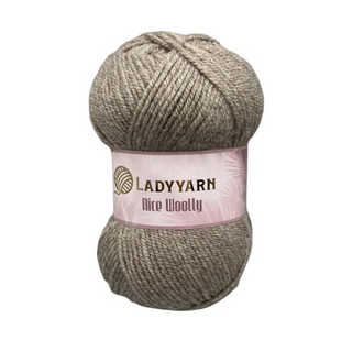 Пряжа Lady Yarn Nice Woolly №NW004 кава з молоком (напіввовна) 100 г, 200 м NW004 фото