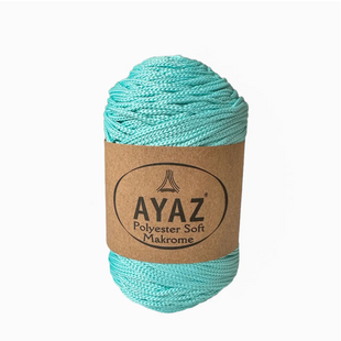 Пряжа Ayaz Polyester Soft Makrome (Аяз Софт Макроме) №1280 тіфані, для сумок макраме та в'язання гачком 1280 фото