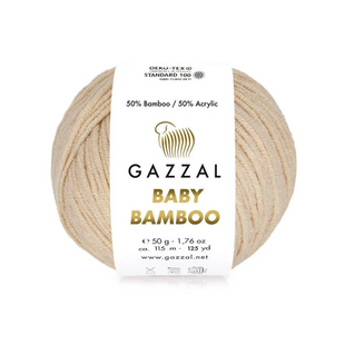 Пряжа Gazzal Baby Bamboo №95230 светло-бежевый цвет, 115м/50гр, 50% бамбук, для ручной вязки спицами и крючком 95230 фото
