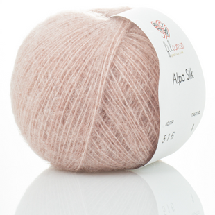 Пряжа Filamo ALPA SILK 25 №516 пудра, пряжа альпака з шовком, для ручного в'язання спицями та гачком 516 фото