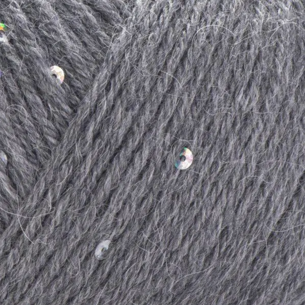Пряжа YarnArt Alpaca Gold Paillettes №9304 темно-серый, альпака с паеткой, нитки для вязания спицами и крючком 9304 фото