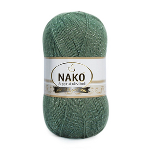 Пряжа Nako Angora Luks Simli №1631 зелений (вовна з мохером) 100 г, 550 м 1631 фото